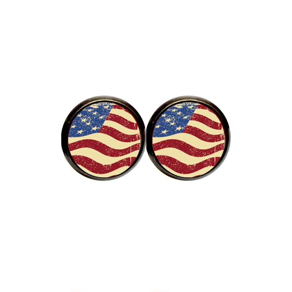 Rugged American Flag Earrings